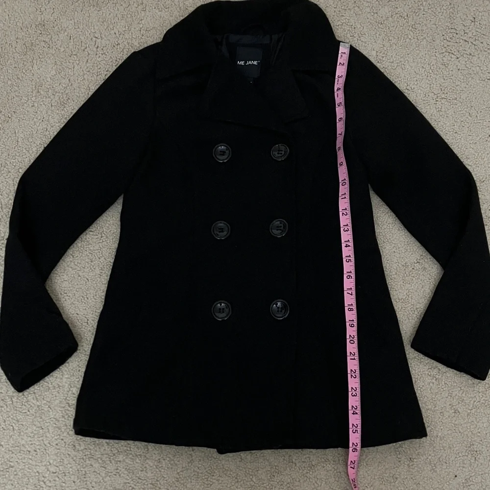 Wool Blend Pea Coat, Tapered Fit, Double breasted, Winter warmth, xs - Picture 2 of 5